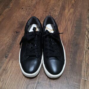 Sam Edelman Women's Ethyl Black Dali Nappa Leather Lace Up Sneaker Size 8M